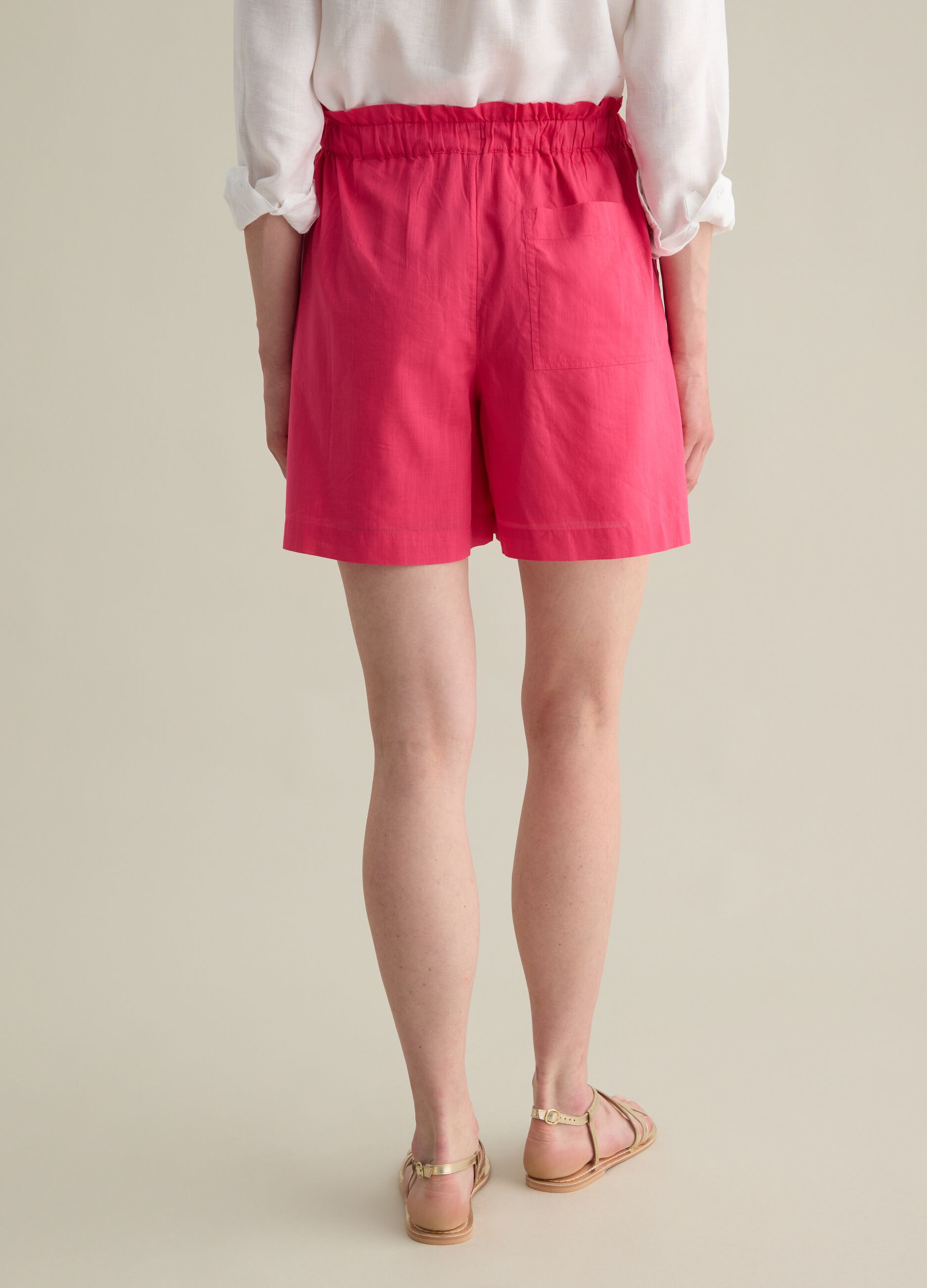 Women's pure cotton pink shorts with regular fit