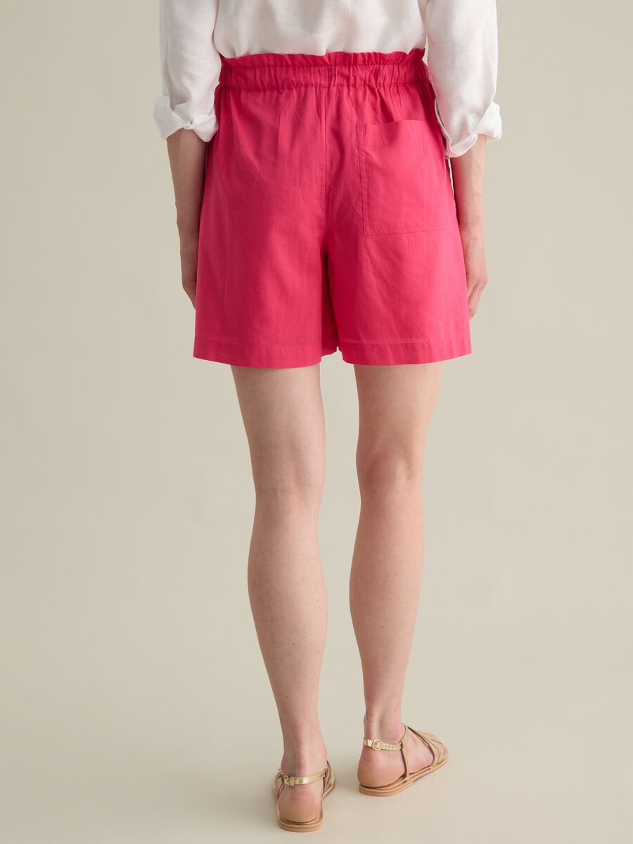 Women's pure cotton pink shorts with regular fit_3