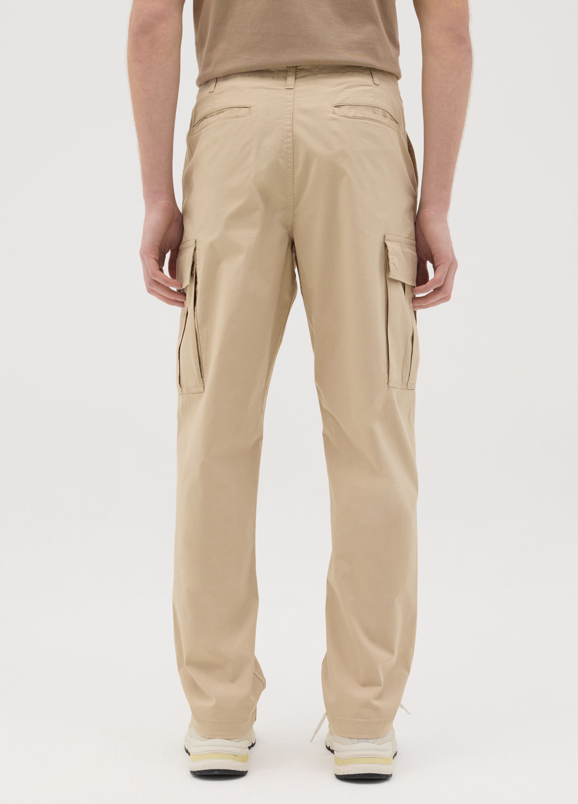 Ripstop cargo trousers with drawstring