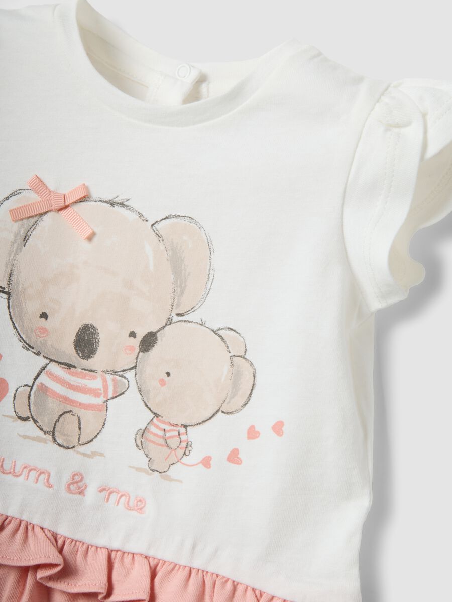 Pagliaccetto in puro cotone multicolor da neonata con disegni_2