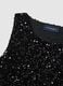 Black regular fit tank top with sequins_5
