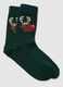 Green Ankle Socks in Cotton Blend with Christmas Pattern_1