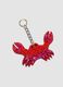 Red keyring with decorative crab and beads_1