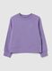 Girls' pure cotton purple sweatshirt with regular fit and rhinestones_0