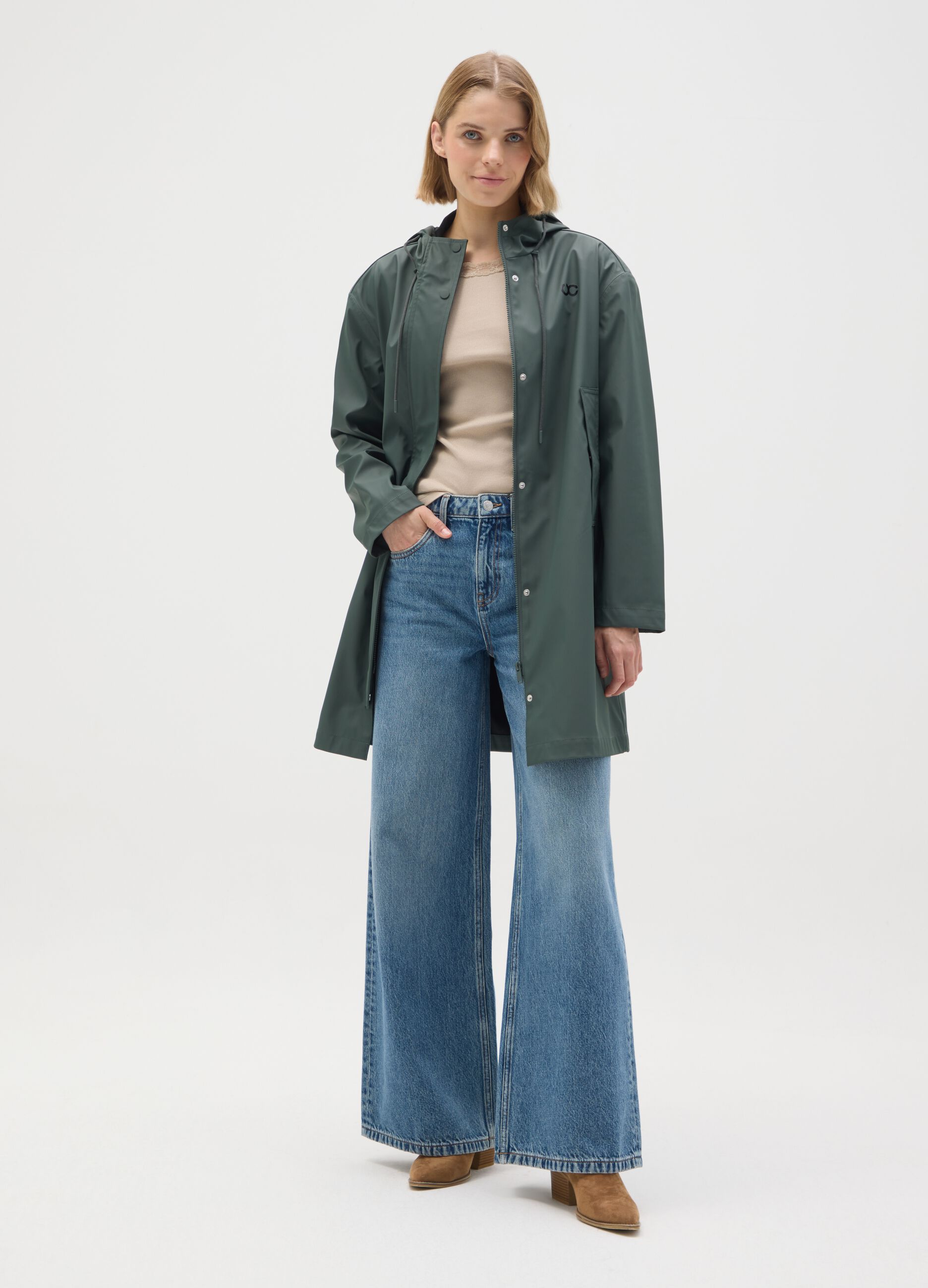 Regular Fit Green Jacket
