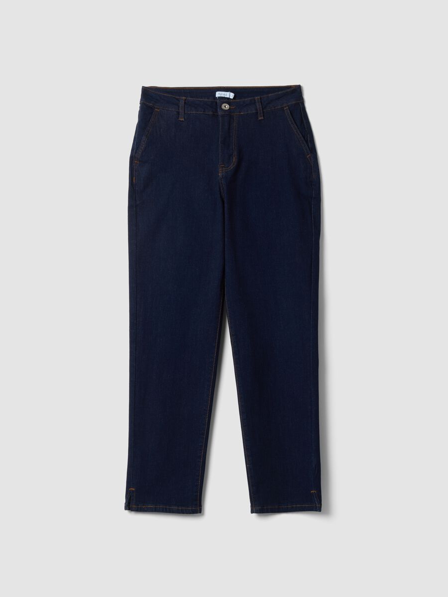 Regular-fit stretch cotton denim trousers_0