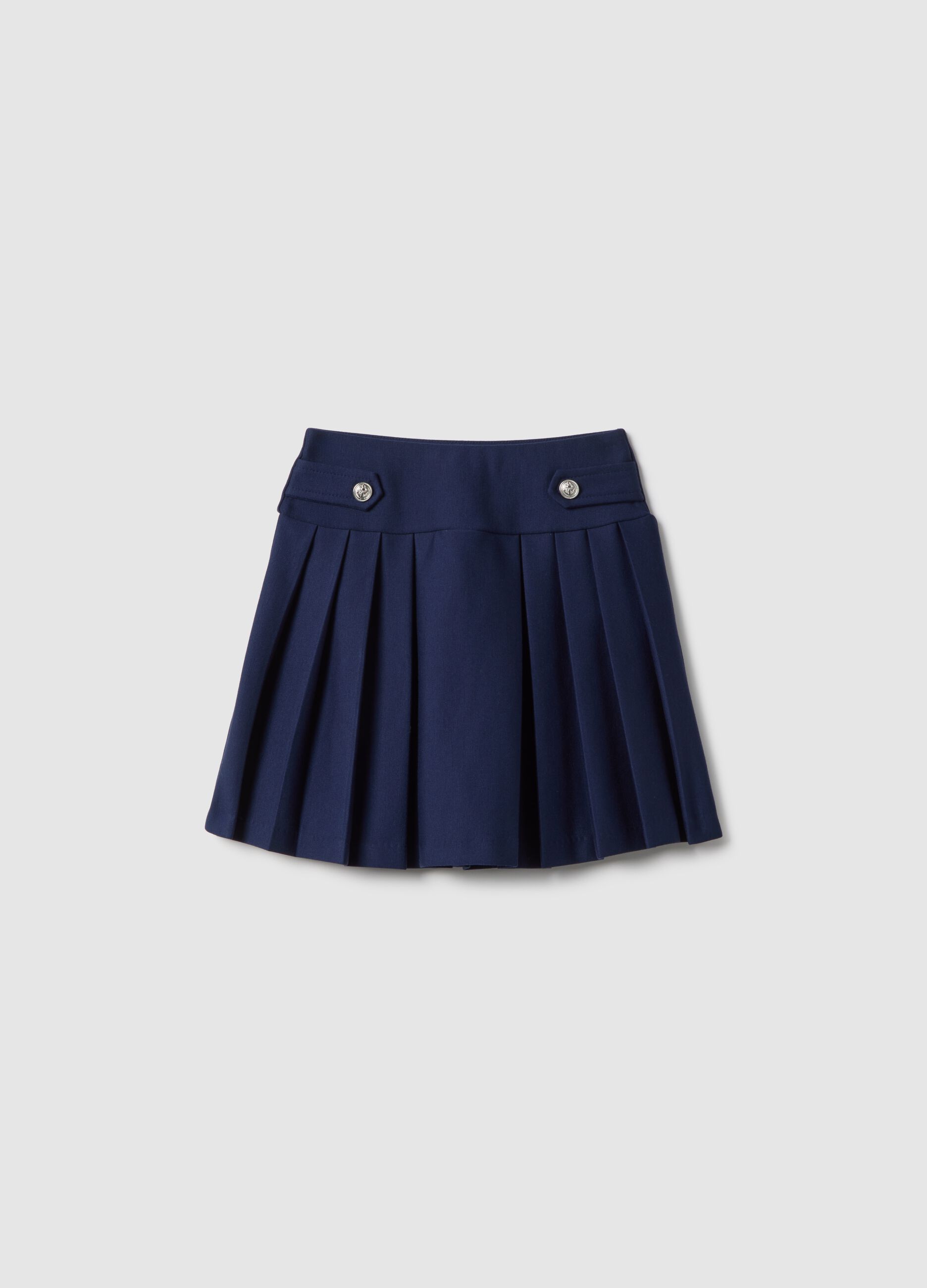 Blue viscose blend skirt in regular fit for girls