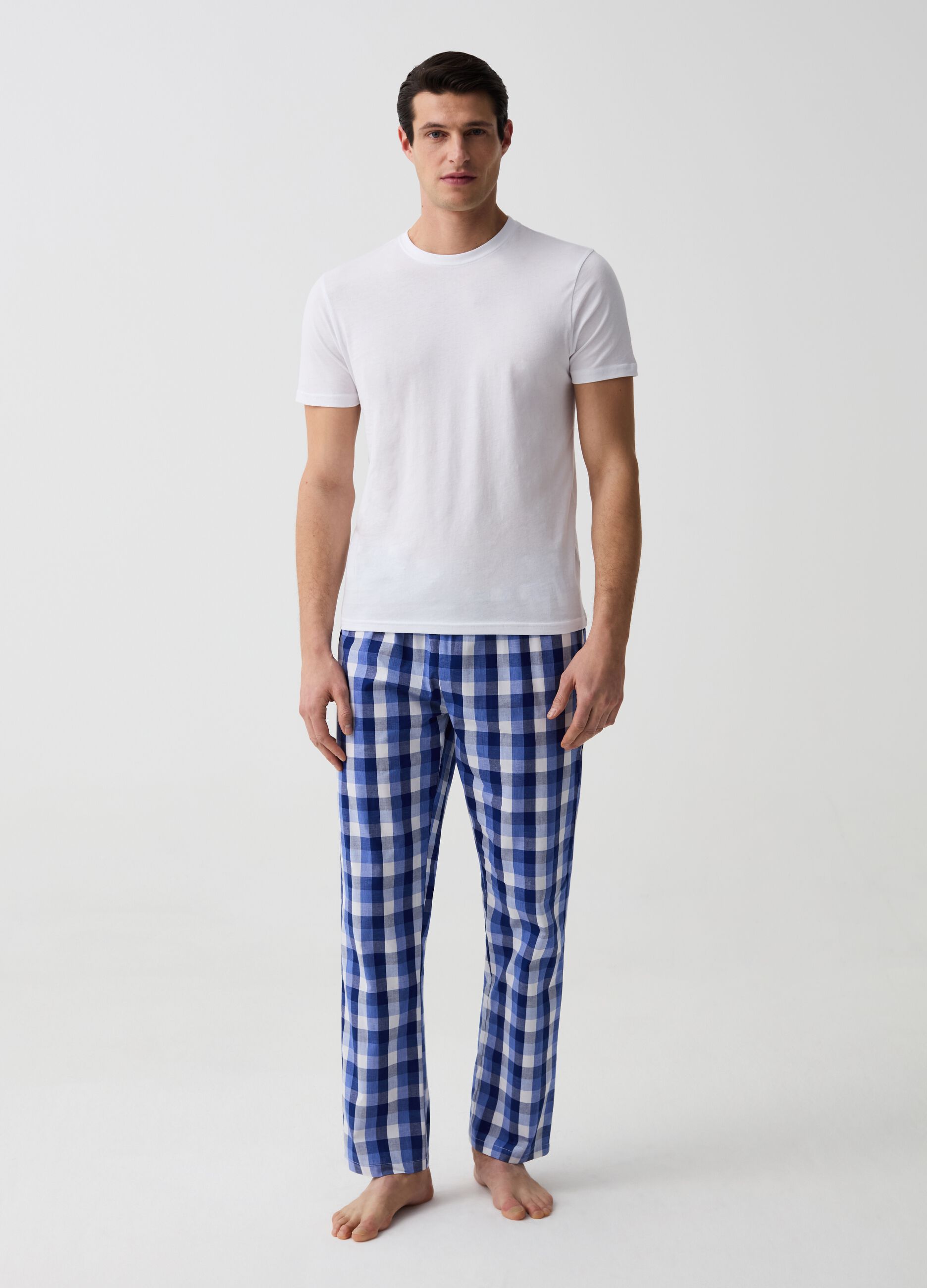 Pyjama trousers in patterned cotton