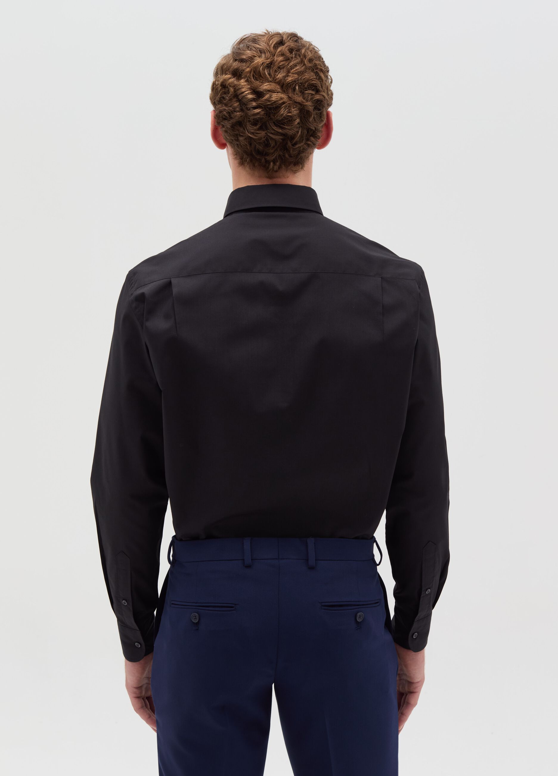 Camicia nera elegante uomo hotsell