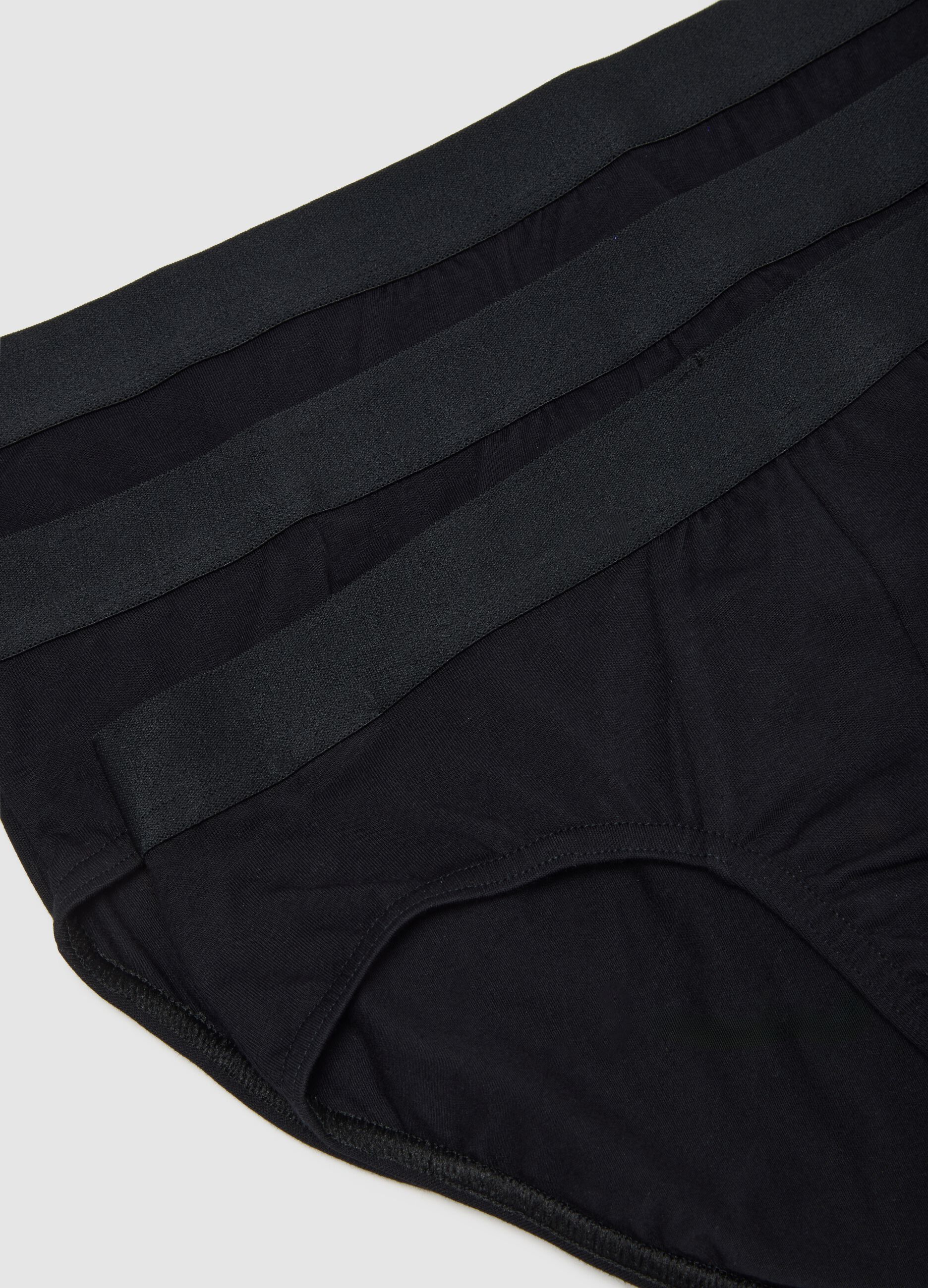 Black Cotton Regular Fit Briefs Set