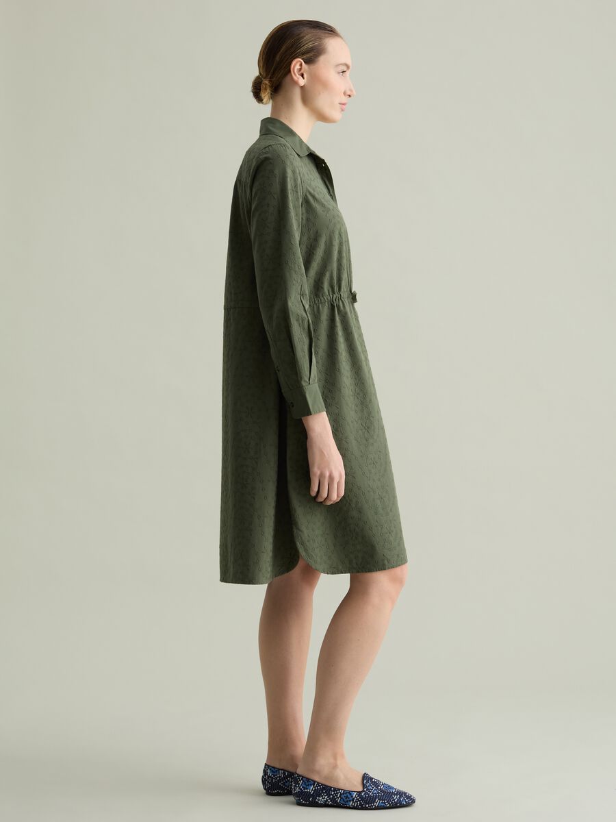 Floral shirt dress with drawstring_1