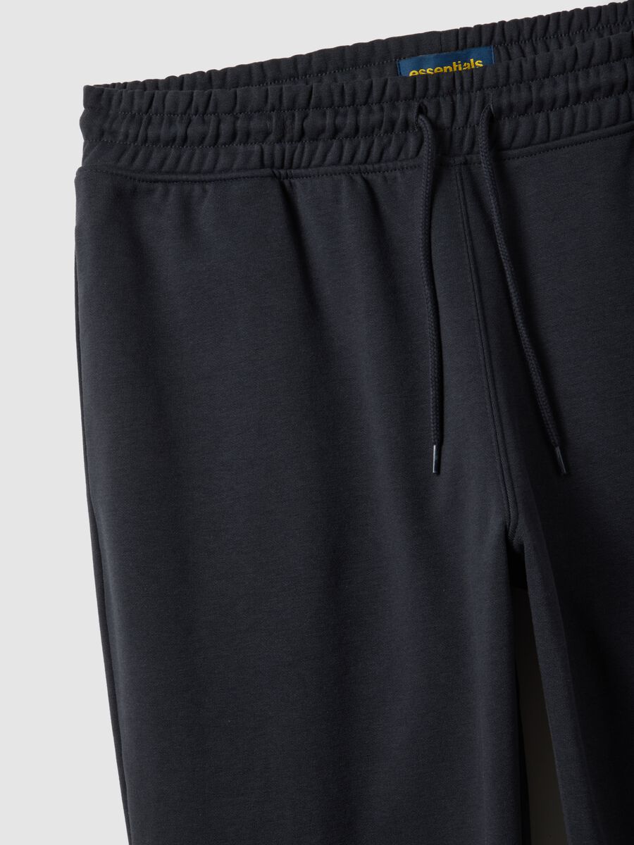 Black Regular Fit Cotton Blend Joggers_5