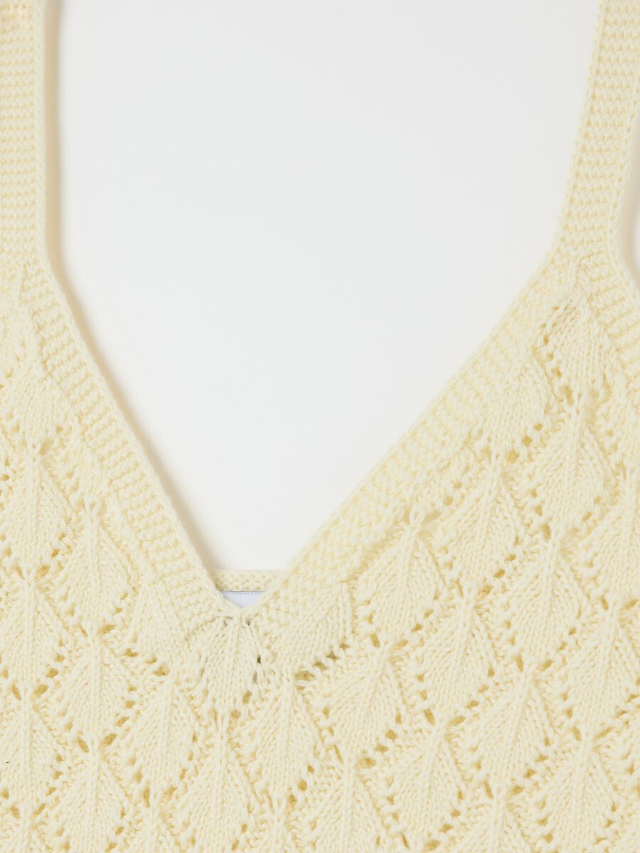 Short Beige Cotton Tank Top_5