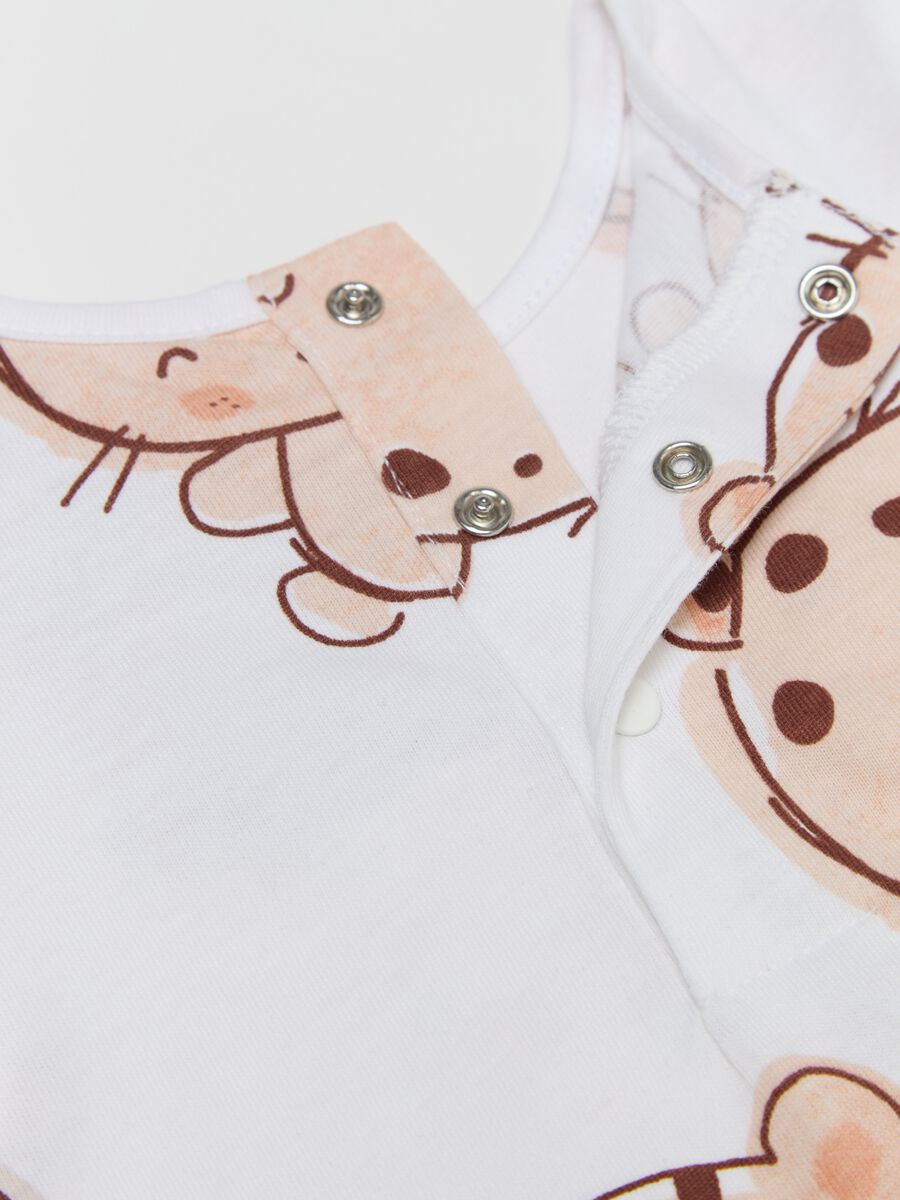 Cotton bodysuit with animal print and pocket_2