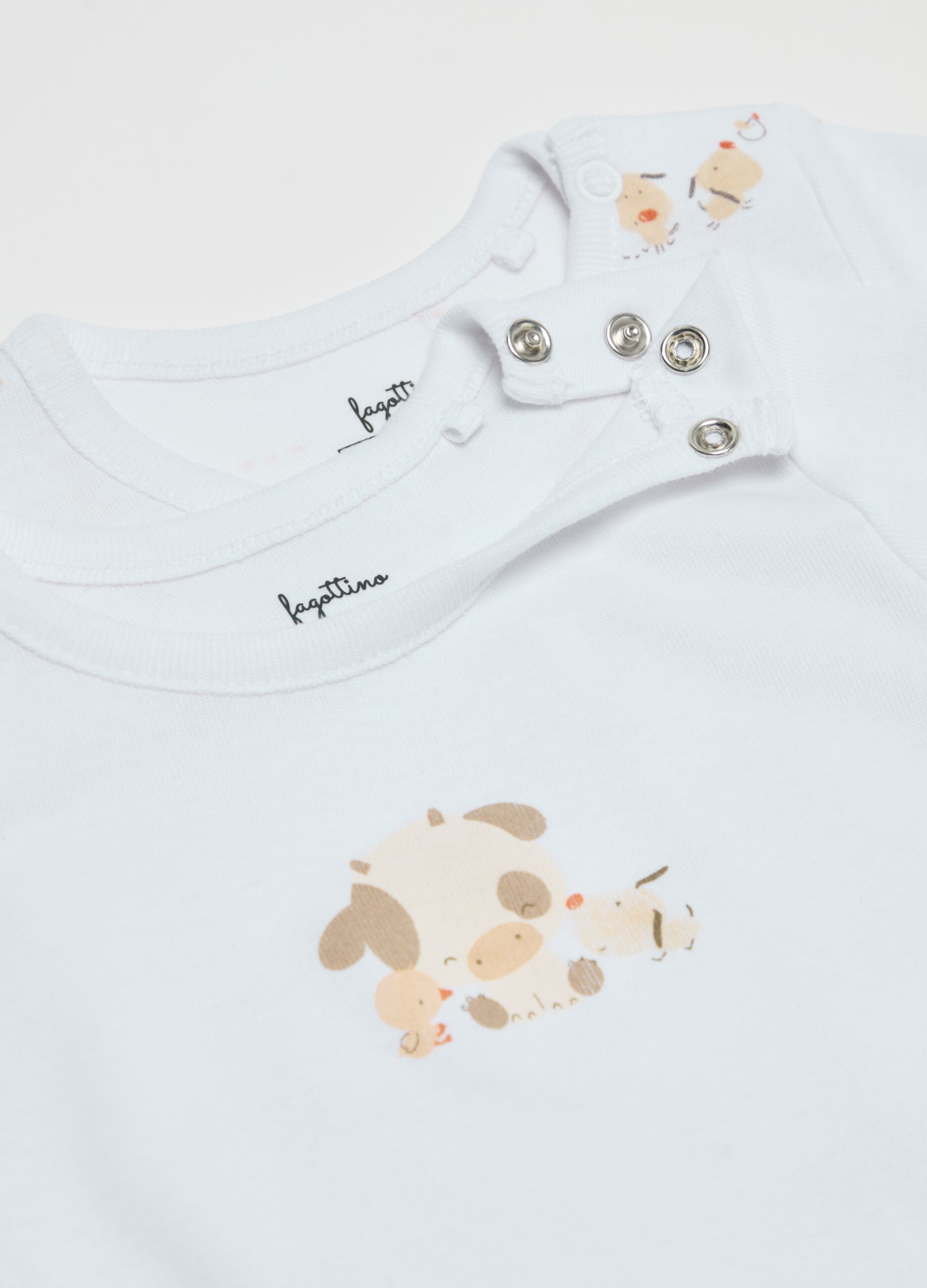 Three-pack bodysuits in organic cotton with print