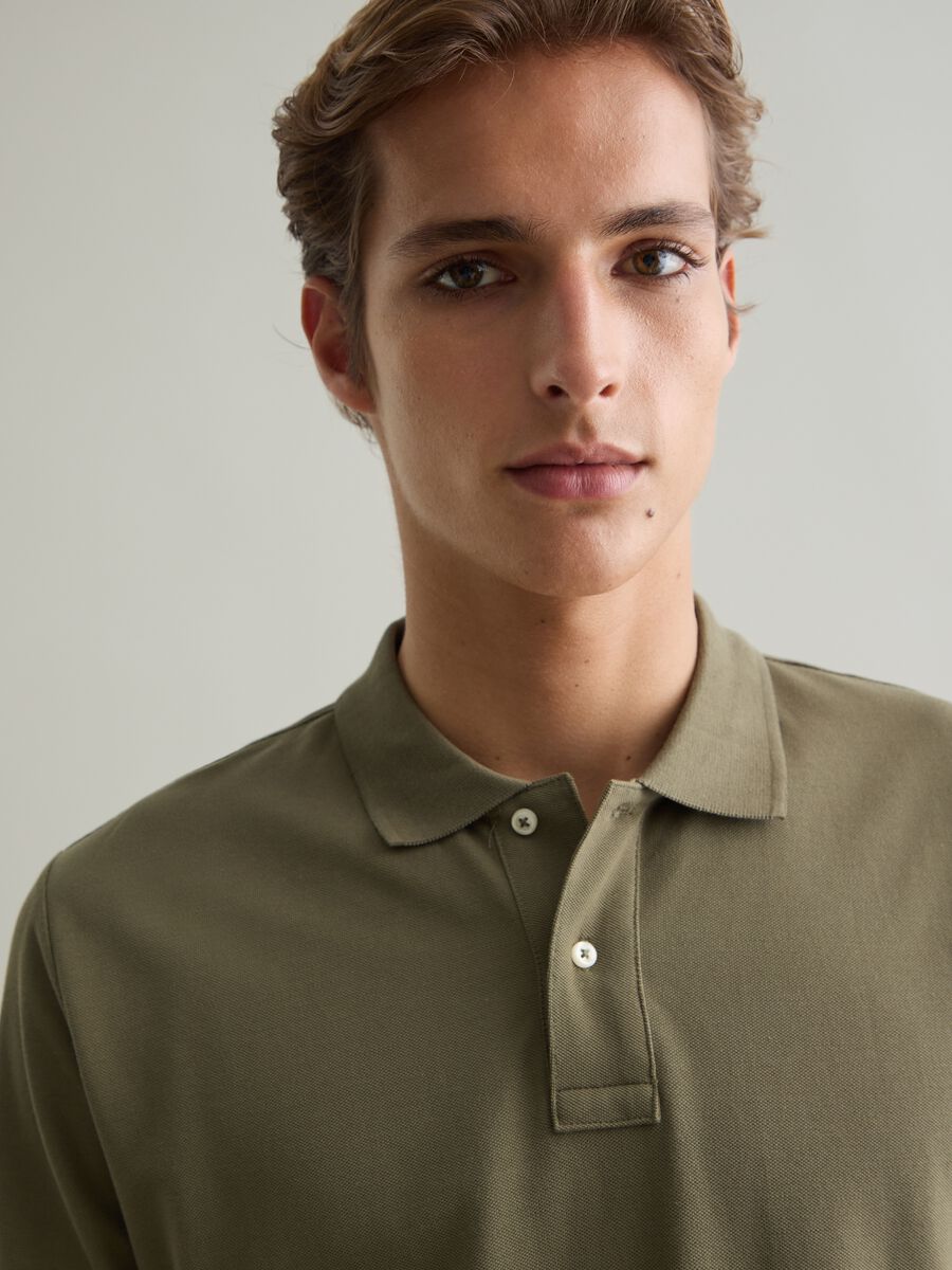 Green short sleeve cotton polo_2
