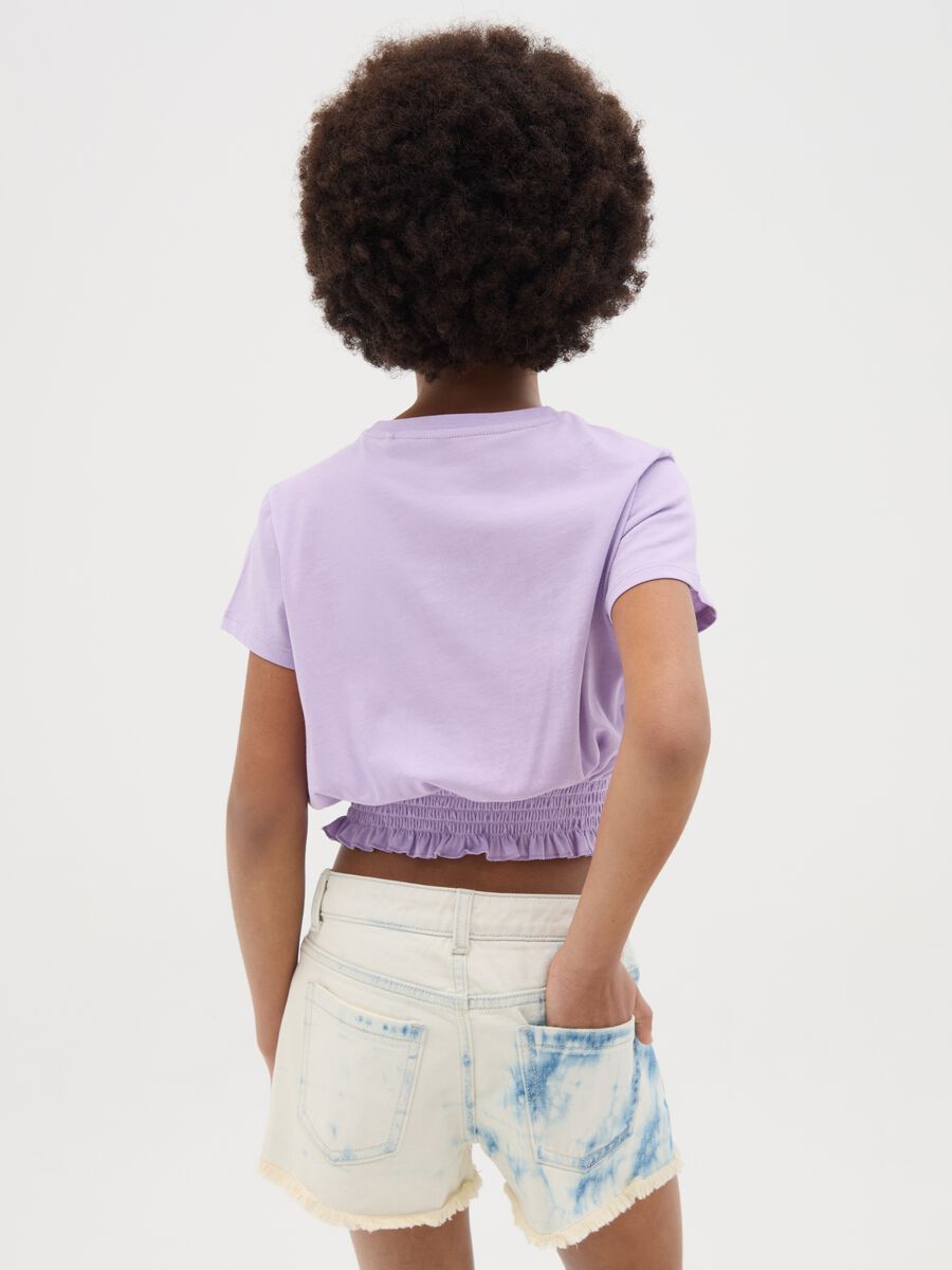 Lilac T-shirt in 100% cotton with short sleeves_2