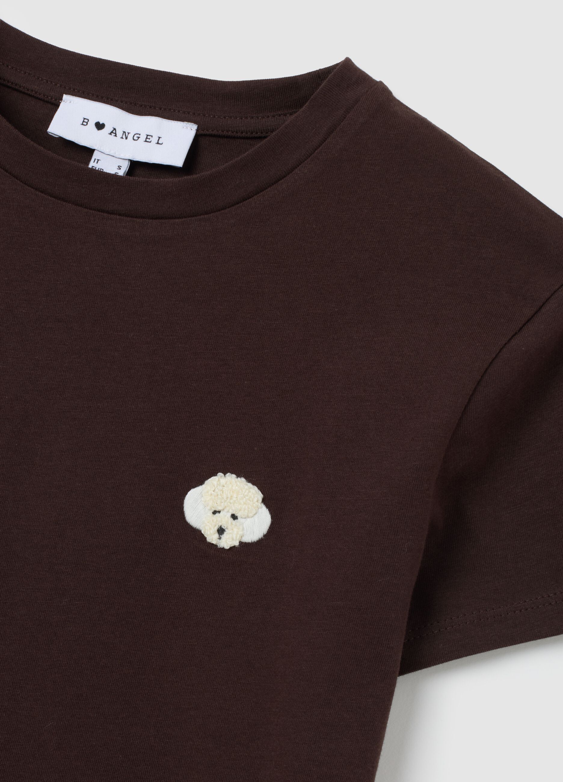 Brown Short-Sleeve Cotton T-Shirt