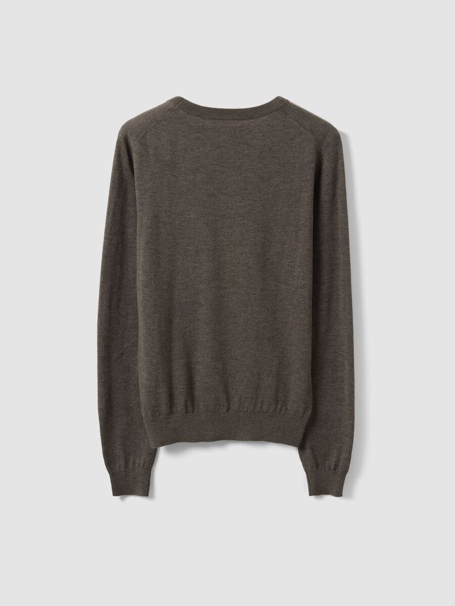 Grey crew-neck wool-blend jumper, regular fit_6
