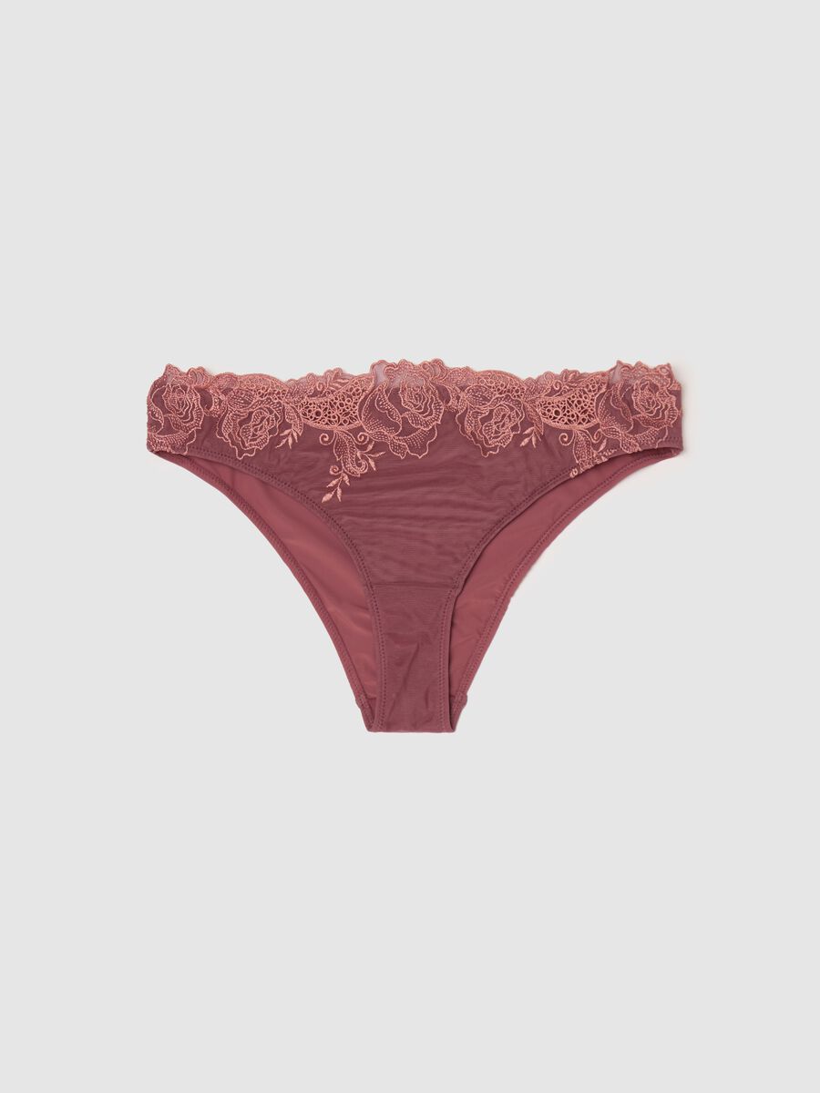 Microfibre briefs with lace_0