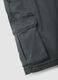 Grey stretch cotton cargo shorts_5