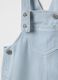 Striped blue cotton blend dungarees for newborns with regular fit_3