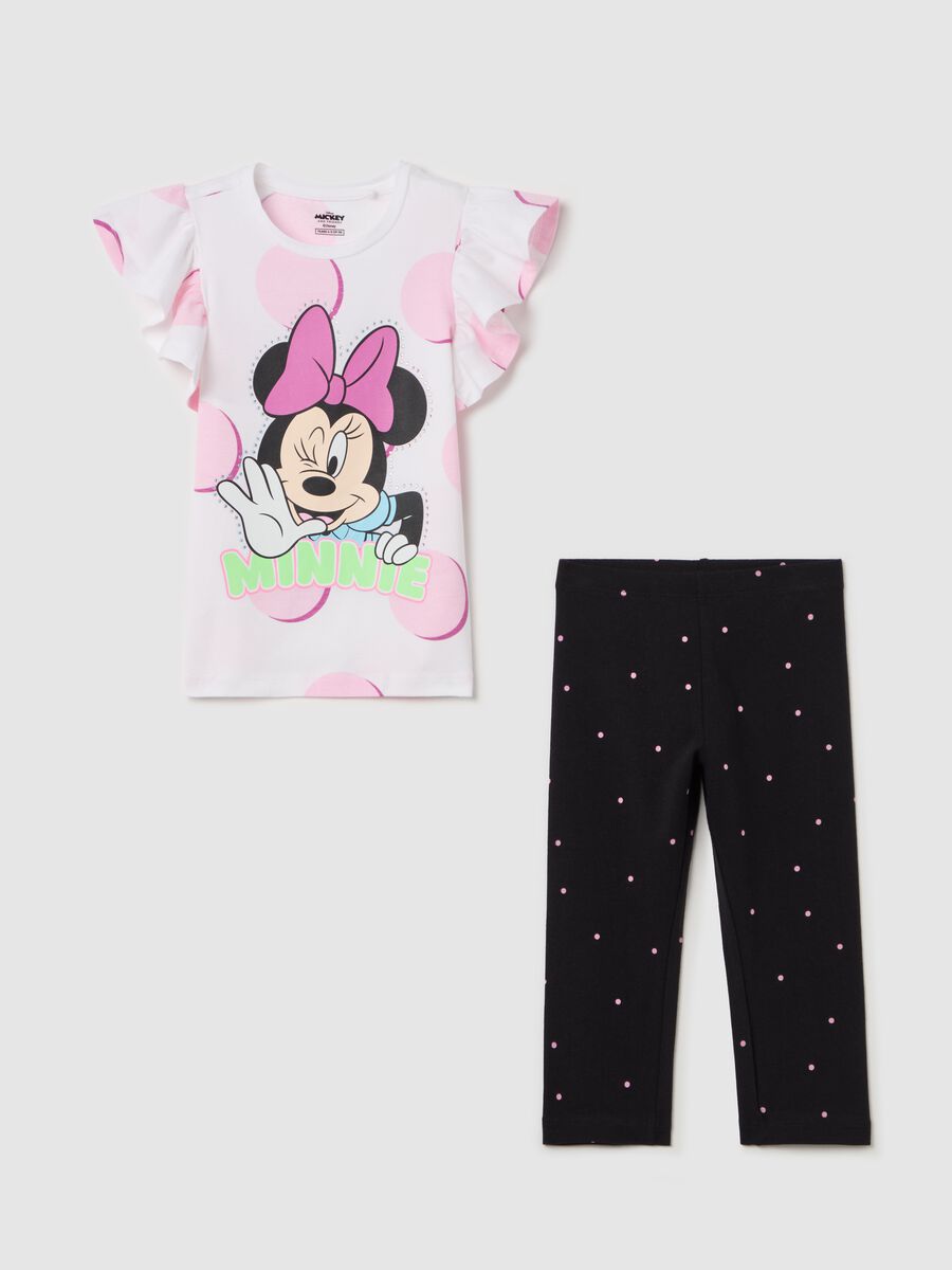 Jogging set with Minnie Mouse print and micro polka dots_0