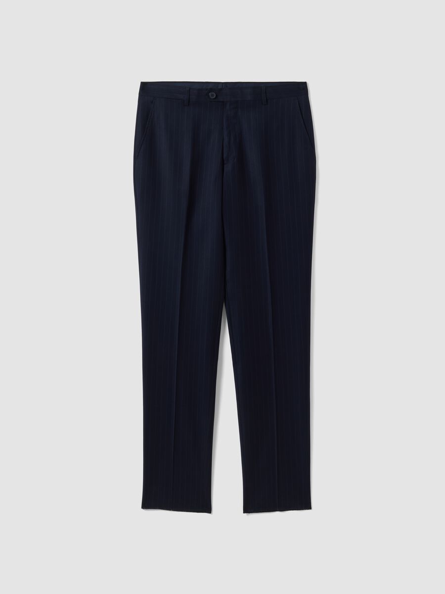 Blue pinstripe double-breasted stretch viscose suit_3