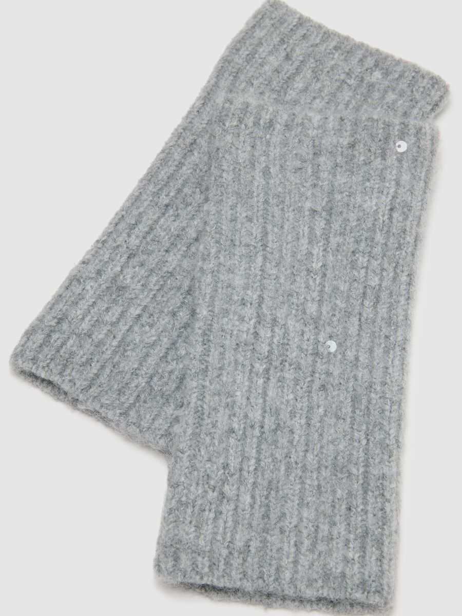 Grey Wrist Warmers with Sequins_2