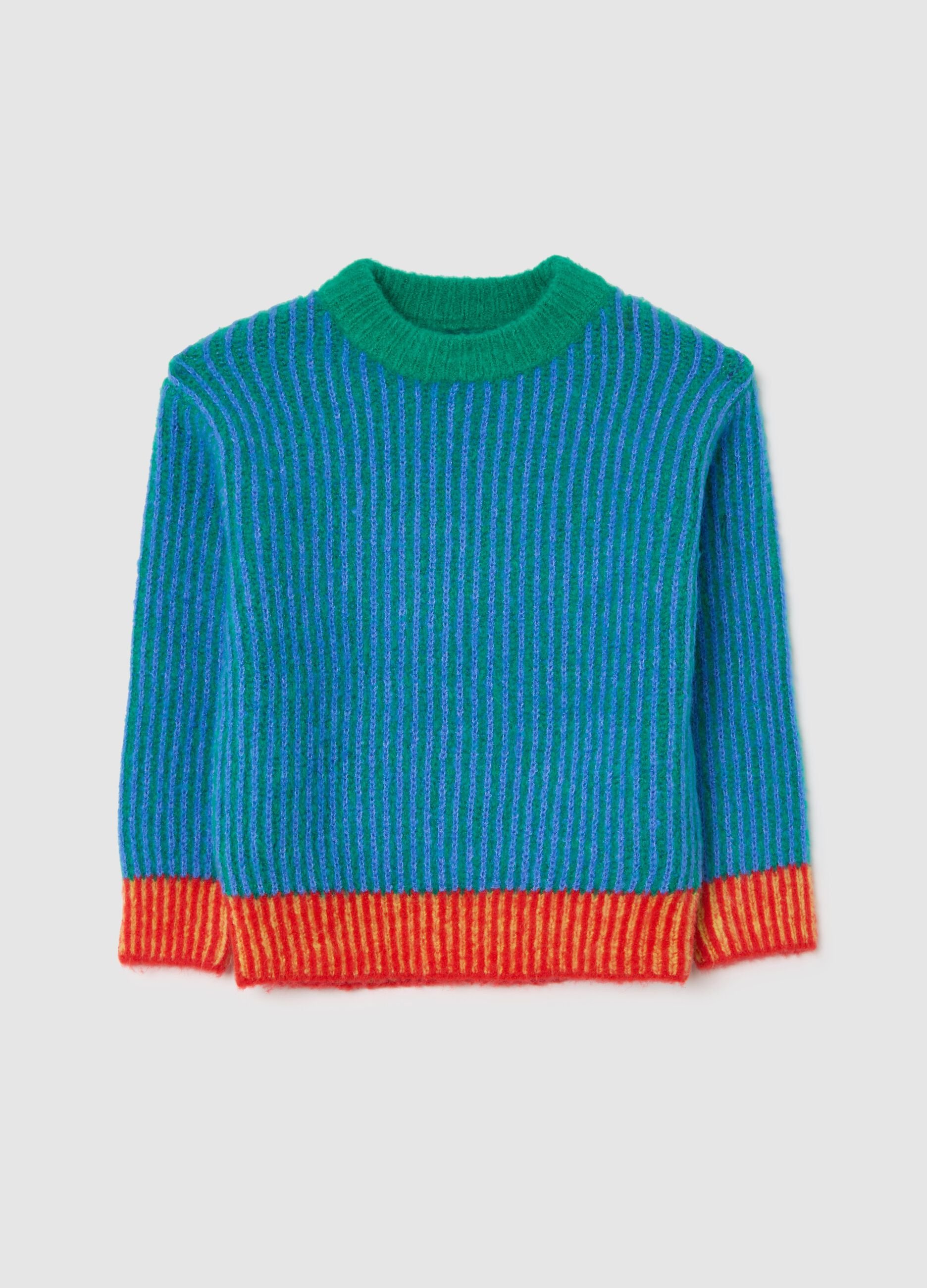 Multicolour sweater in stretch fabric