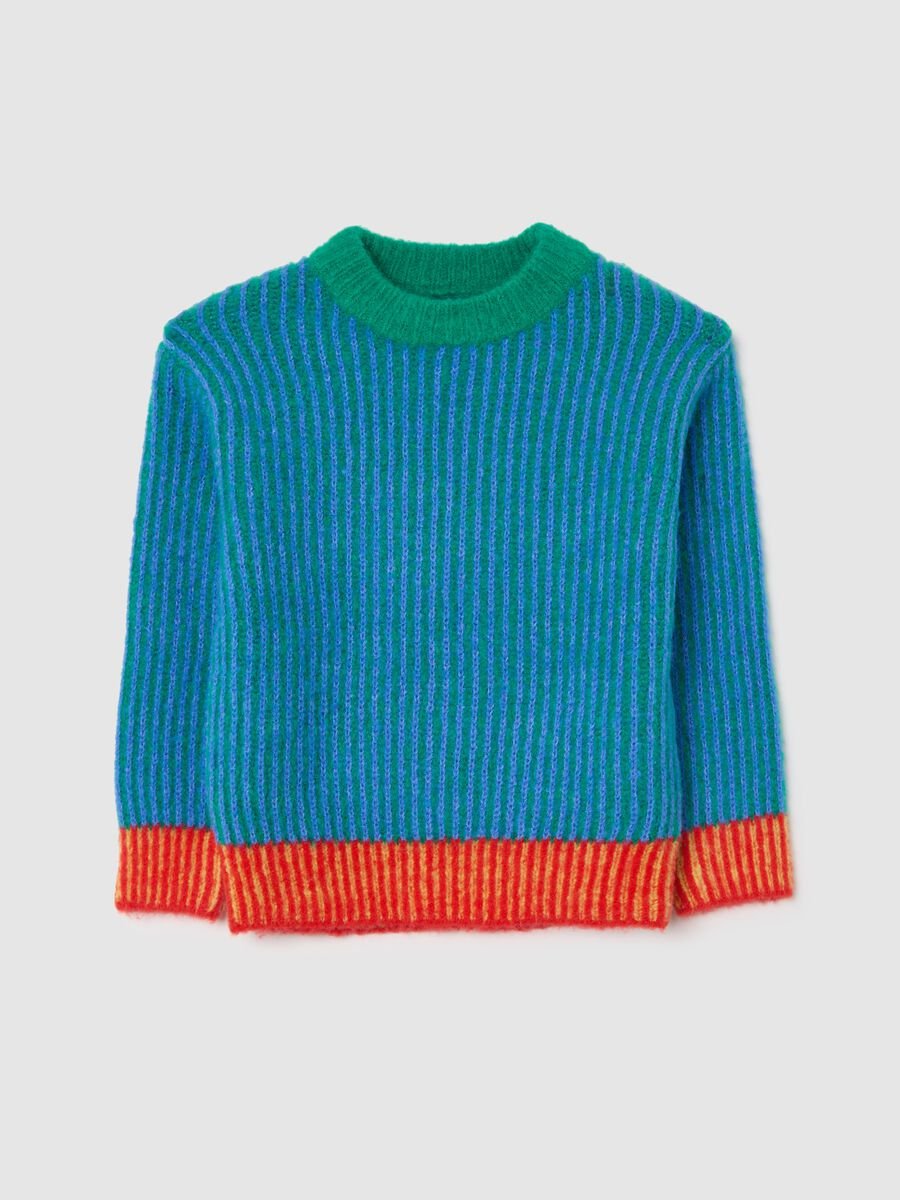 Multicolour sweater in stretch fabric_0