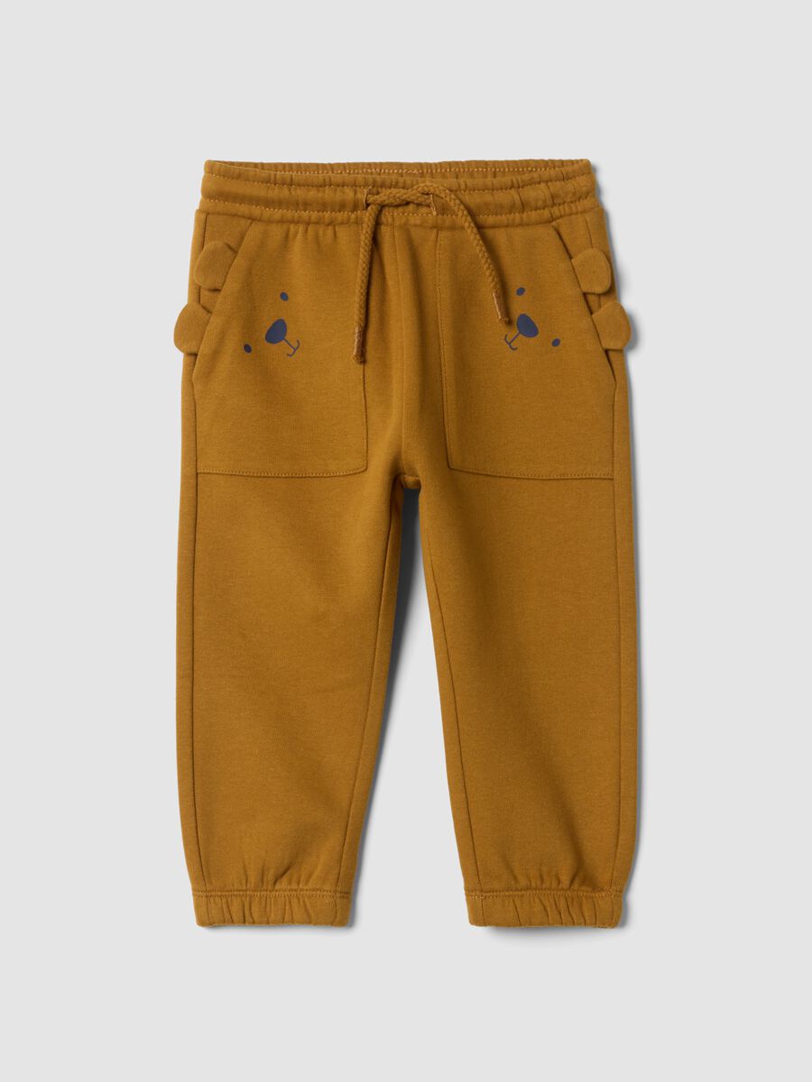 Pantaloni jogger marroni in puro cotone_0