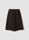 Brown stretch-viscose wide-leg Bermuda shorts_1