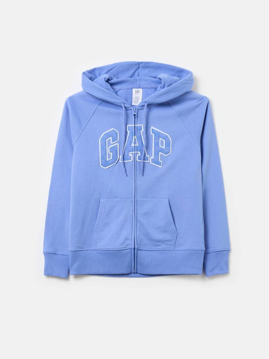 Full-zip con cappuccio e ricamo logo_0