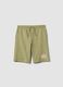 Green pure cotton jogger shorts for boys with elasticated waistband_0