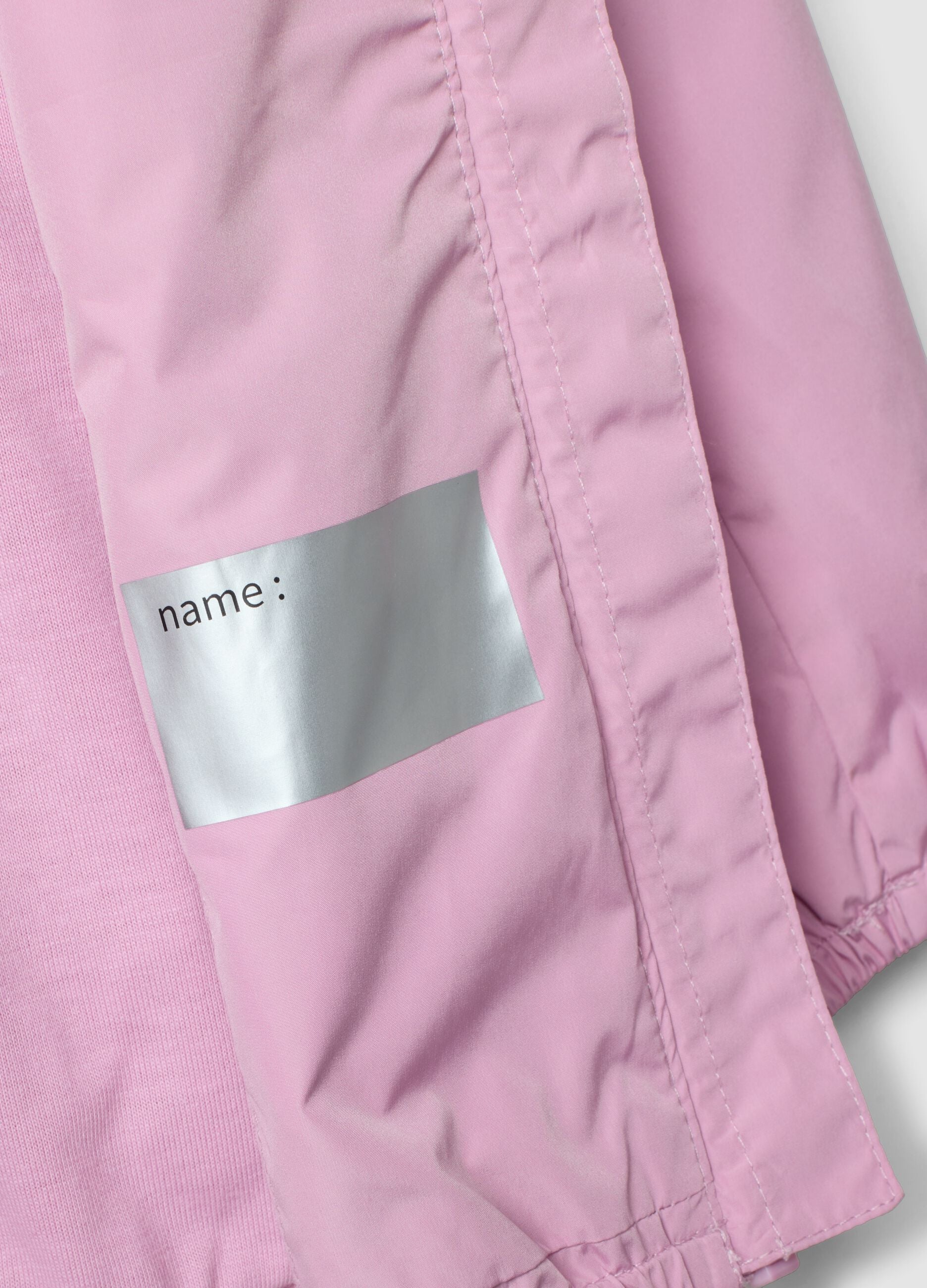 Pink hooded rain jacket with zip for girls, regular fit