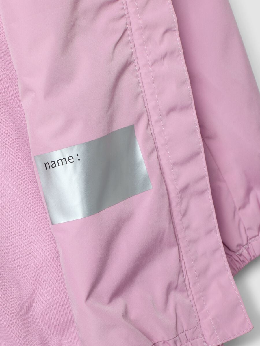 Pink hooded rain jacket with zip for girls, regular fit_3