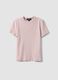 Slim fit pink crew neck cotton stretch T-shirt_4