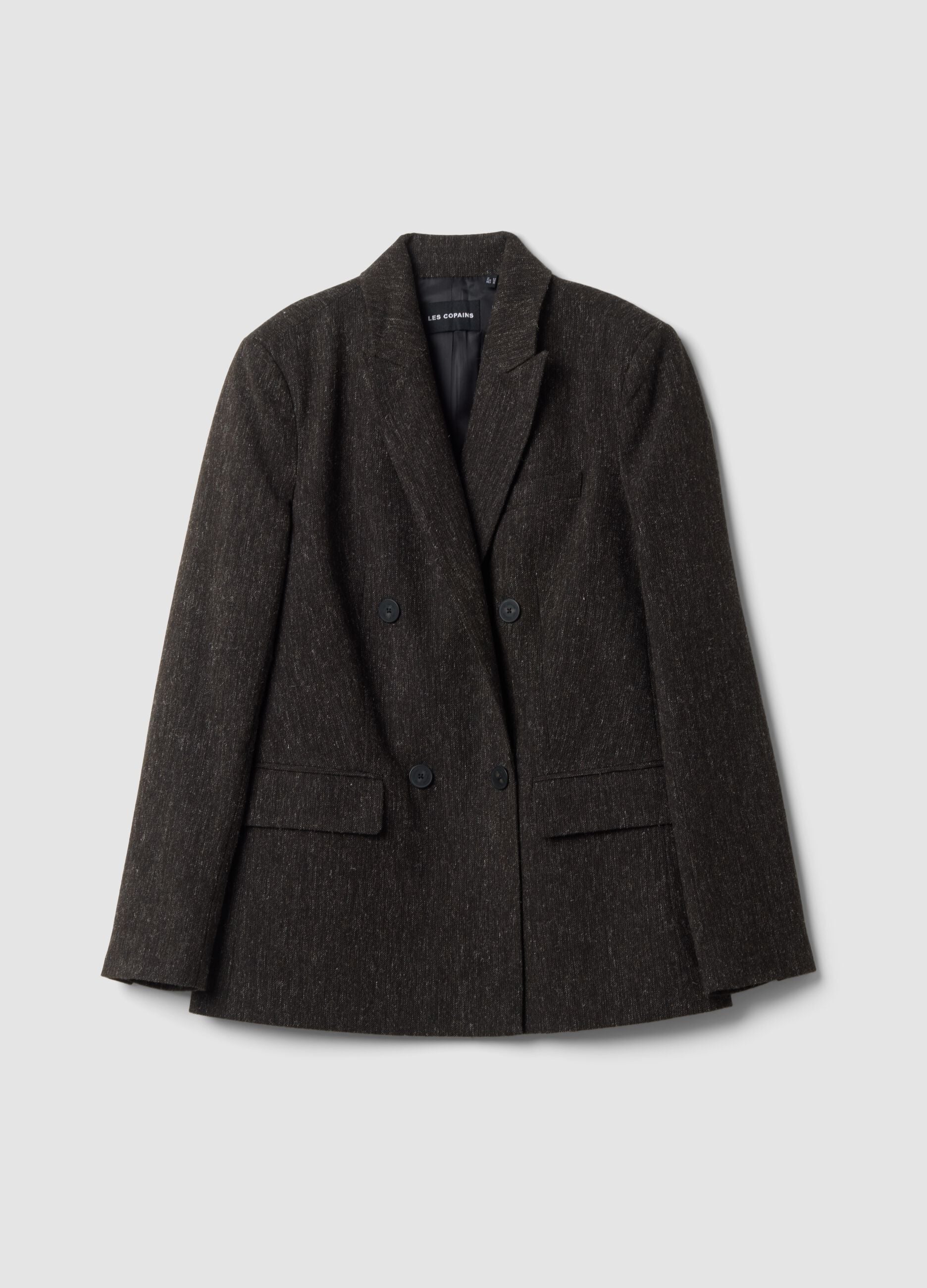 Brown wool and viscose-blend blazer
