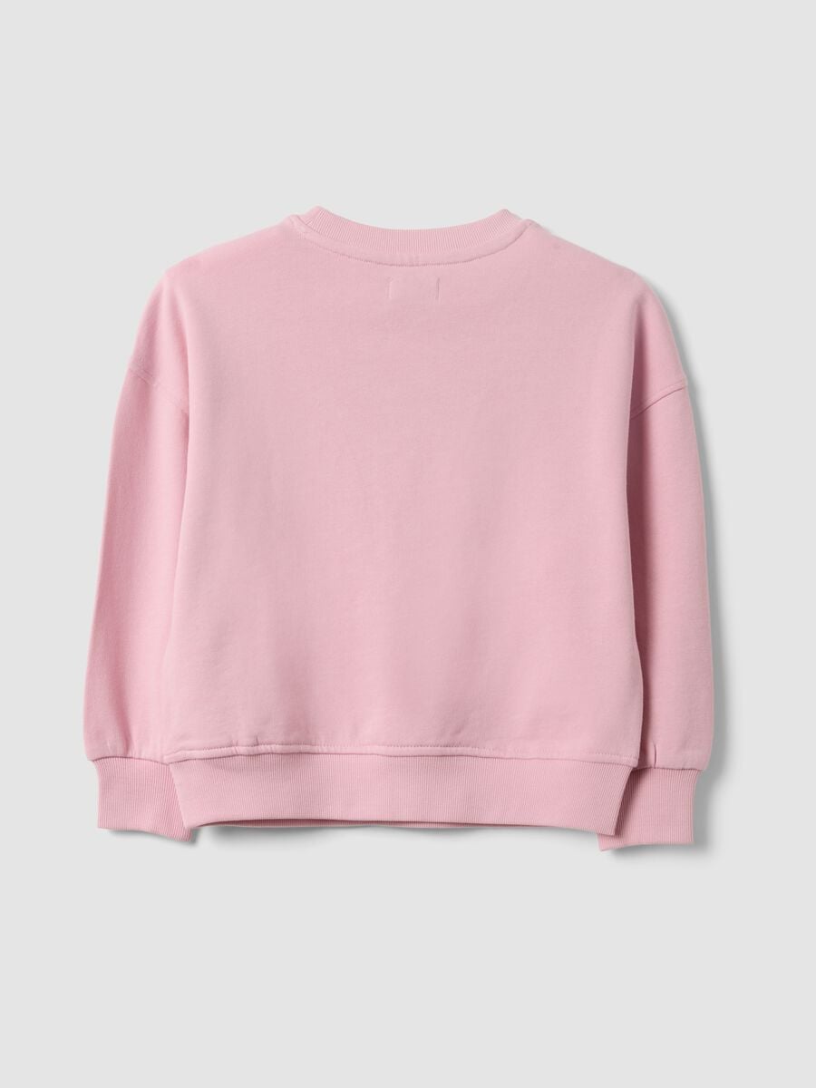 Felpa rosa in puro cotone con stampa cuore regular fit per bambina_1