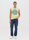 Men&rsquo;s yellow regular-fit vest top in 100% cotton with print_0