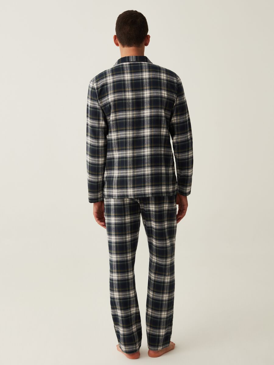 Pigiama lungo in flanella fantasia tartan_2