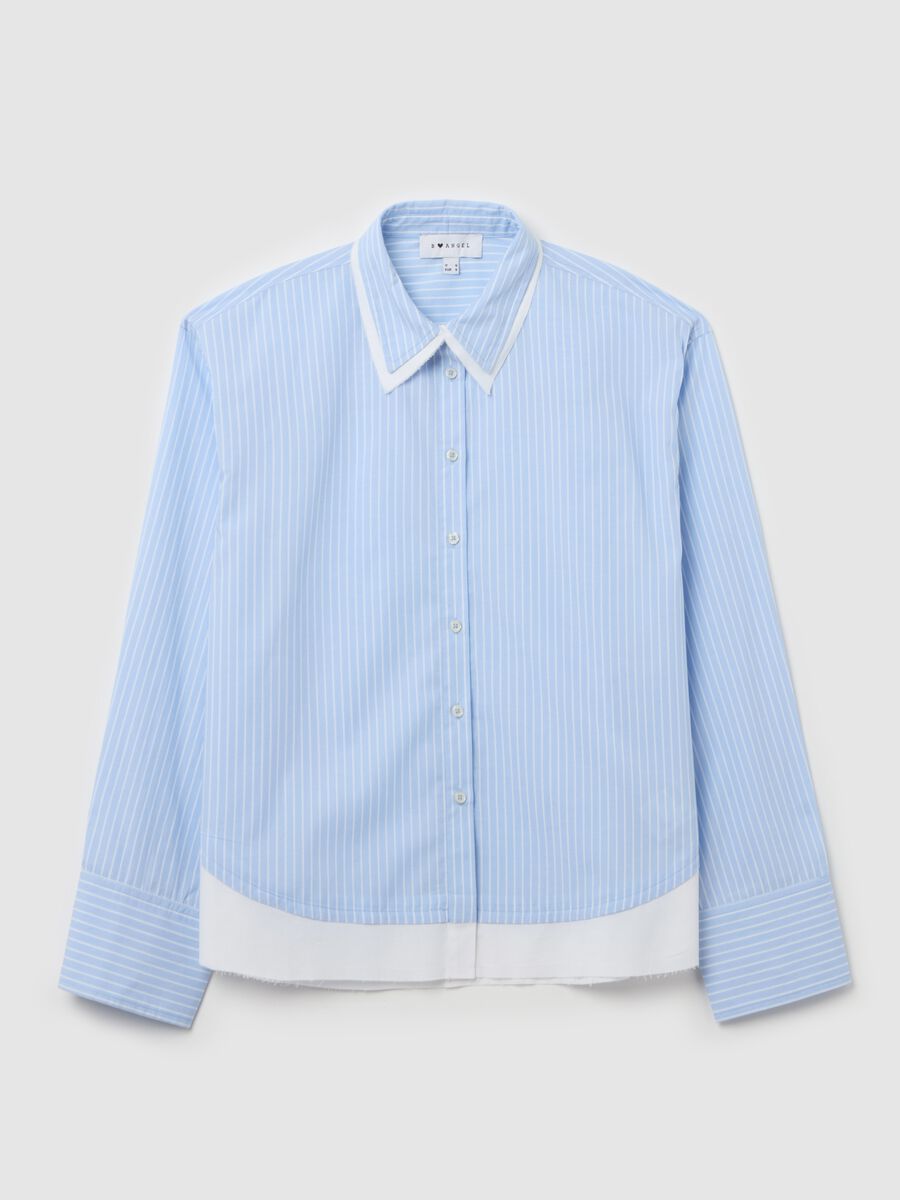 Pinstriped shirt with layered-effect details_4