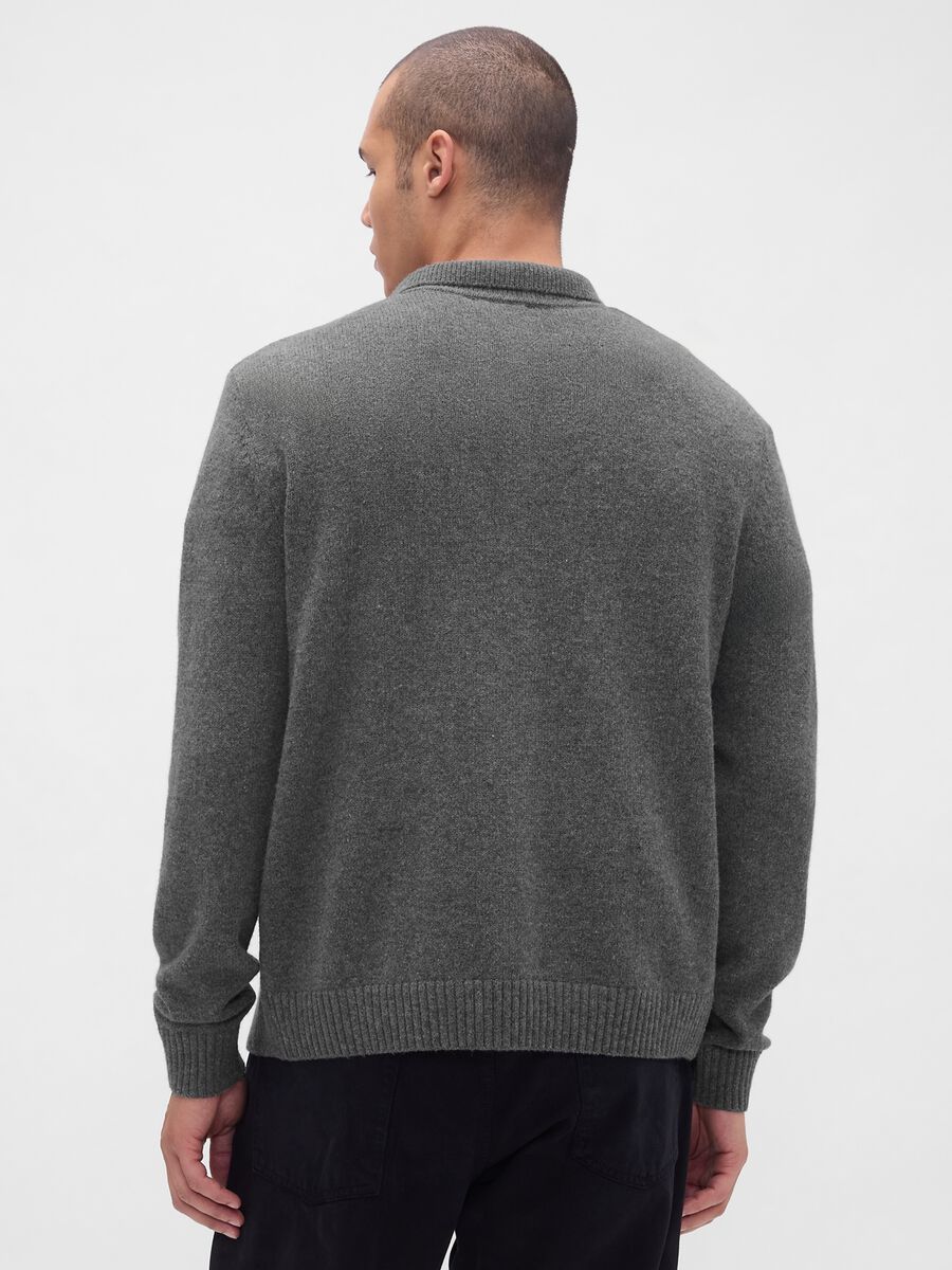 Grey cardigan in wool and polyamide_2