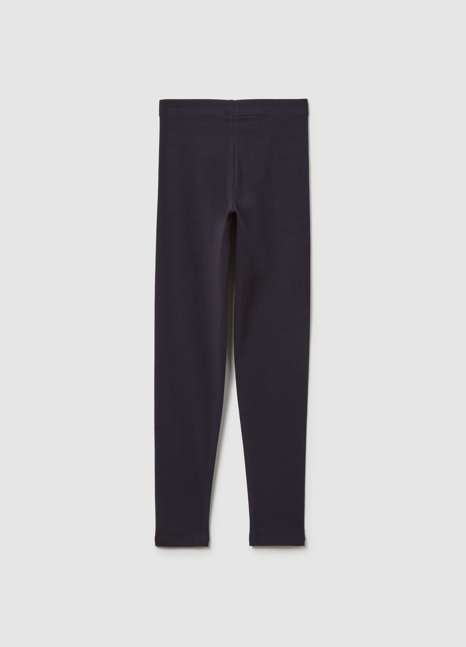 Girls' Skinny Fit Blue Cotton Leggings