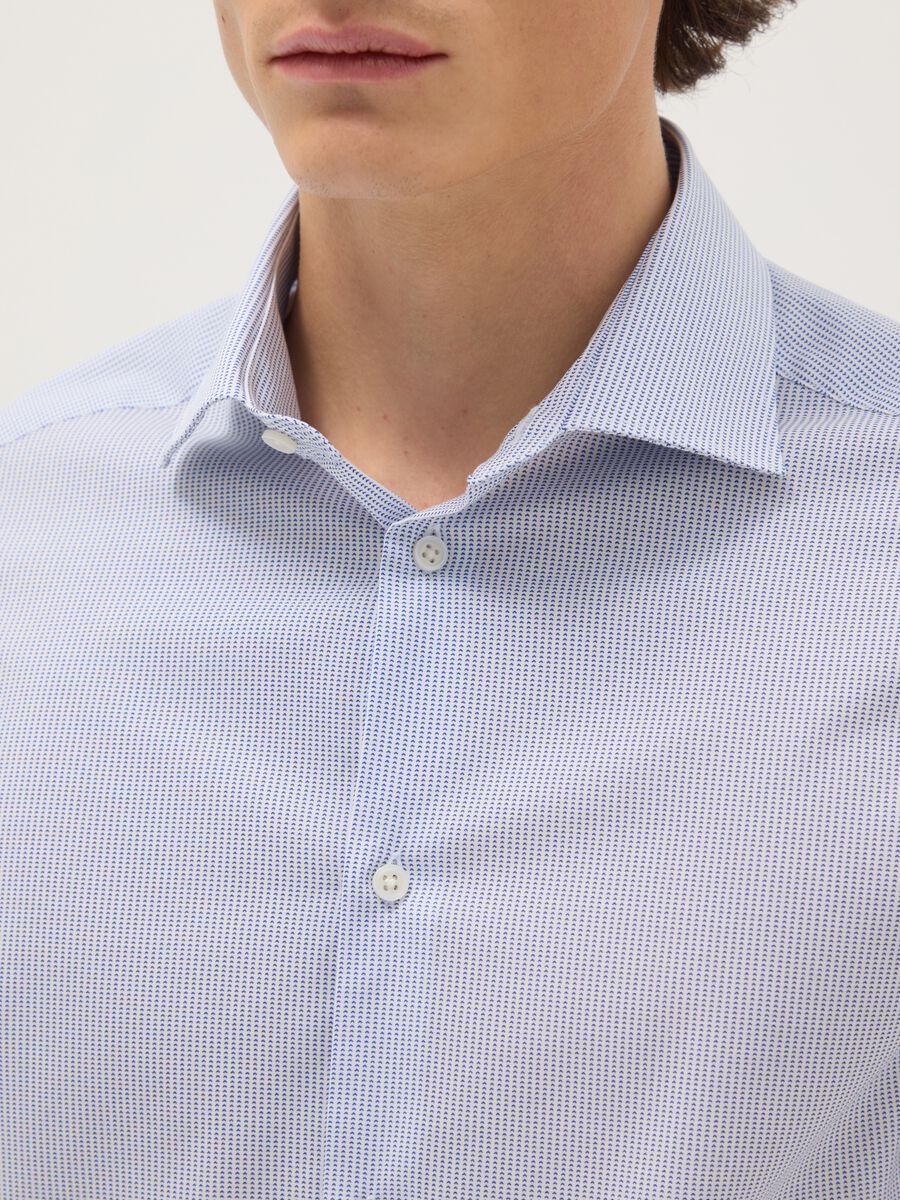 Multicolour check slim fit stretch cotton shirt_1