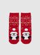Girls' red cotton blend non-slip socks with Christmas print_1