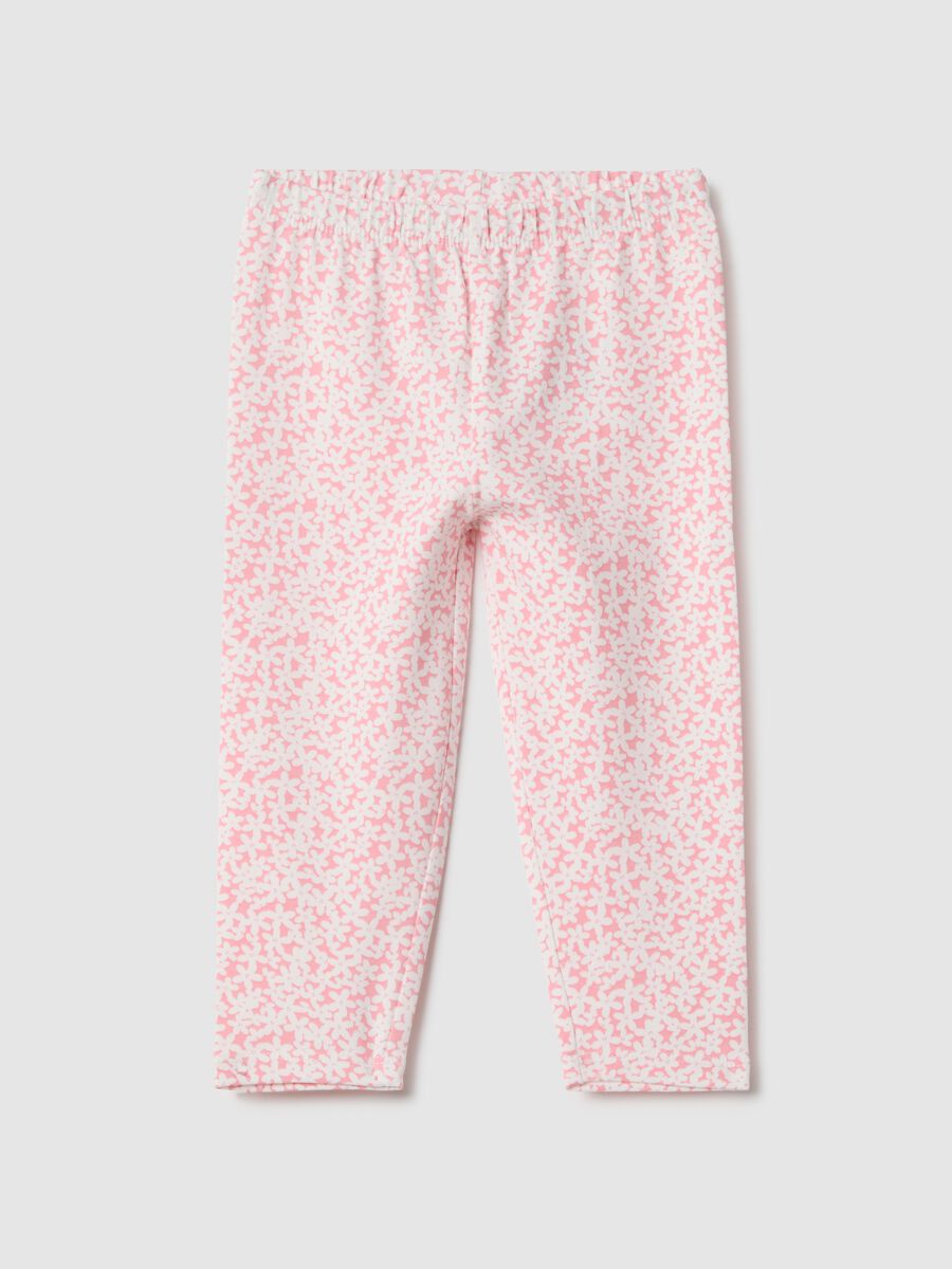 Leggings in cotone elasticizzato multicolor da bimba slim fit_0