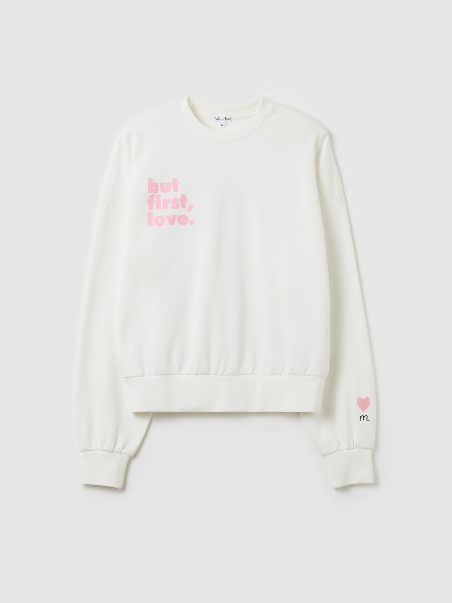 Cropped sweatshirt with round neck_4