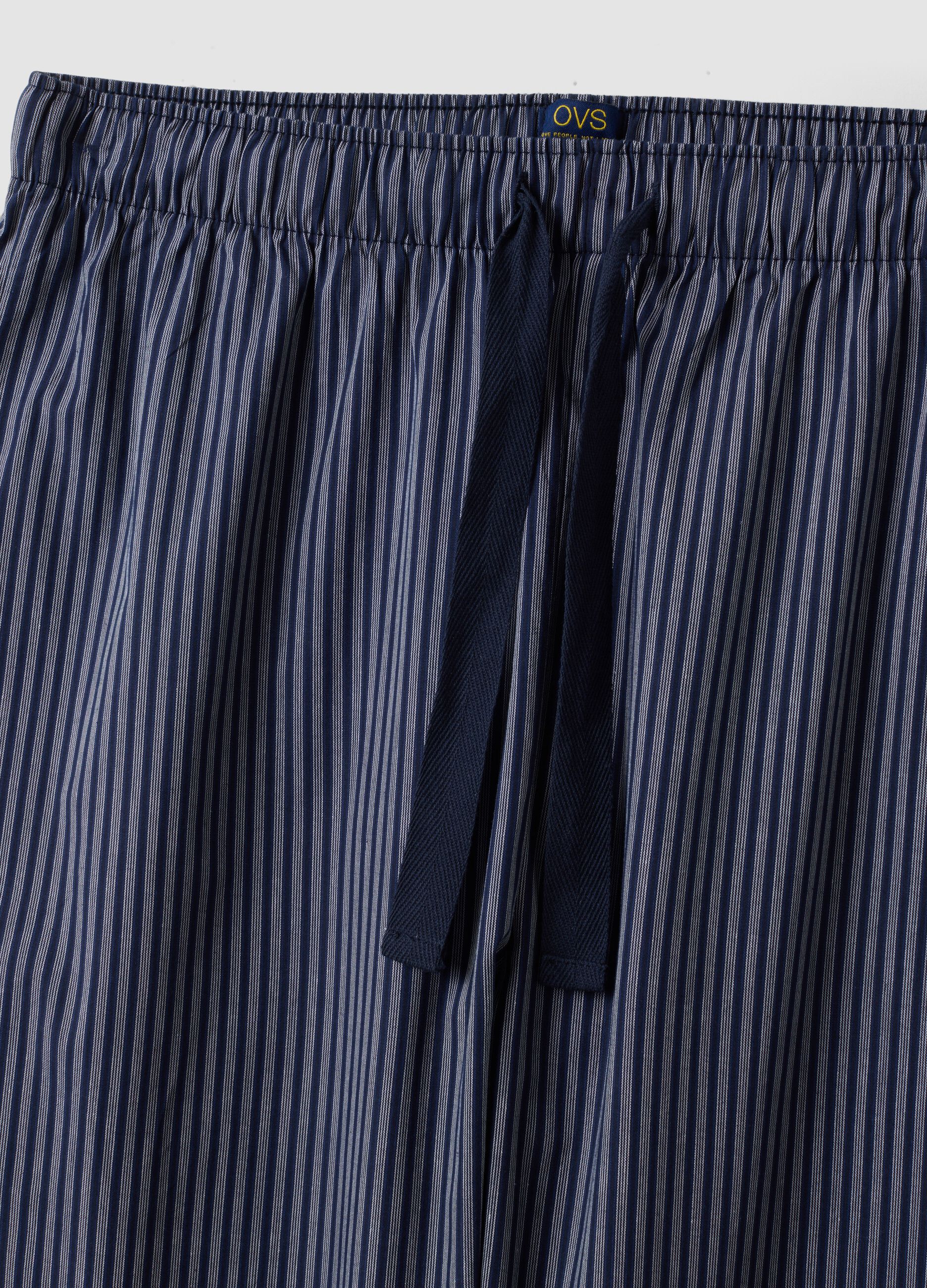 Blue striped organic cotton pyjama trousers